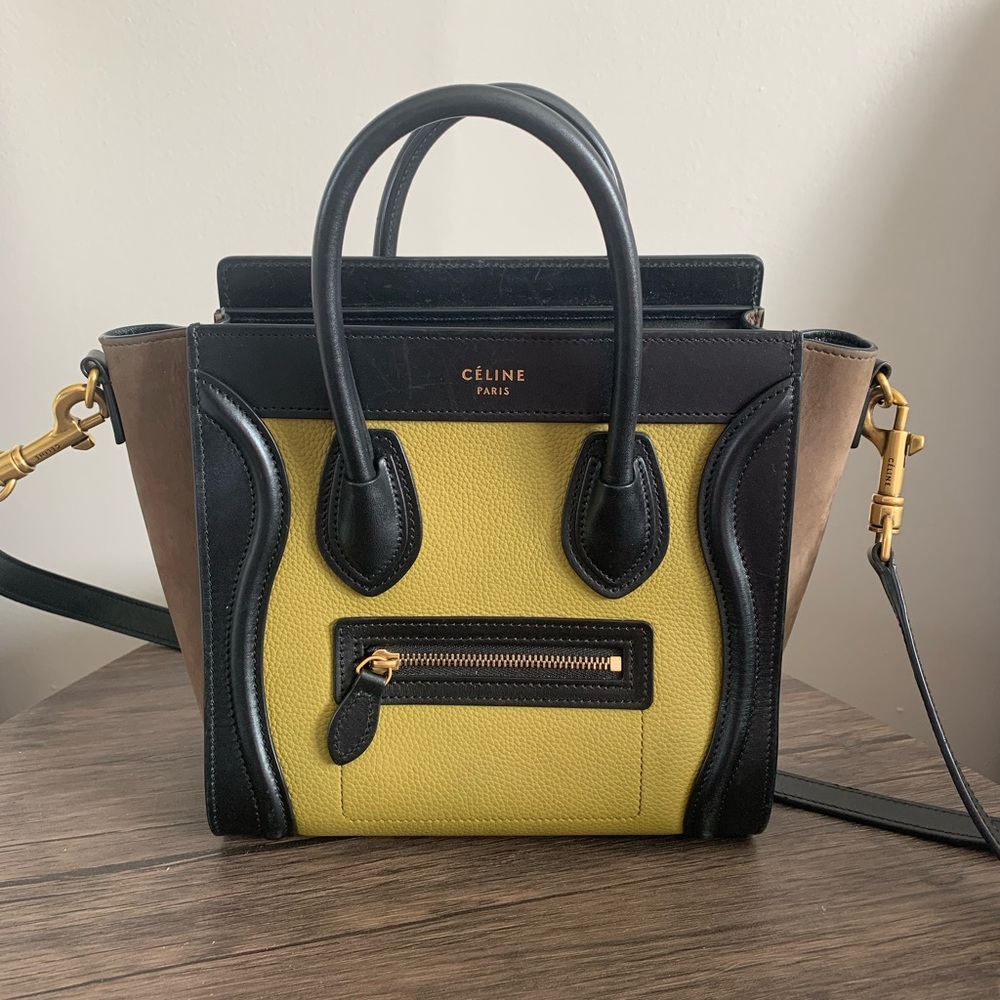 CELINE TRICOLOR NANO LUGGAGE CROSSBODY BAG